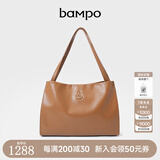 半坡饰族（bampo）【李梦同款】女包包新款福瑞方方包头层牛皮大容量轻奢单肩斜挎包 枇杷棕【大包大容量升级】