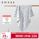 嫚熙（EMXEE）婴儿浴巾儿童宝宝纱布浴巾新生儿斗篷浴袍洗澡包巾 绮幻花信【110×110cm】