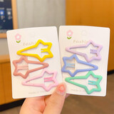 爱流行儿童发饰宝宝彩色韩版发夹小女孩不伤发碎发刘海BB夹女童新款头饰 彩色流星6件套