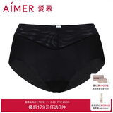 爱慕（Aimer）内裤女士中腰三角内裤女经典KiKi裤轻薄光面内衣马卡龙多色内裤 黑色 1条 XL (175)