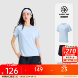 安踏（ANTA）速干运动套装 女夏季防走光训练运动服中考体测跑步瑜伽服两件套 【速干防走光A款】冰凉蓝/黑-4 M/女165