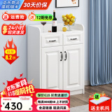 如煜实木餐边柜碗柜现代简约厨房客厅边柜储物柜靠墙家用茶水柜-CBG01 实木双门双抽（暖白色深度35cm）