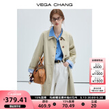 VEGA CHANG风衣女款2025新款春秋英伦风中长款宽松外套 卡其色 L