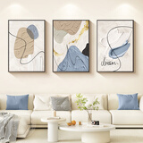 好久不见奶油风客厅装饰画抽象简约餐厅三联壁画高级感沙发背景墙壁画