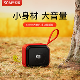 索爱C16蓝牙音箱迷你便携式插卡u盘广场舞音响无线小型音乐播放器低音炮高音质大音量耐磨防摔店铺收款 尊享版红色【2500mAh超长续航】