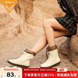 非常行（Jolly Walk） 雨鞋女 雨靴短筒时尚水鞋防水胶鞋套鞋水靴JW302 浅米色 37