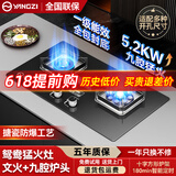 扬子燃气灶天然气煤气灶双灶具大火力嵌入式聚能猛火节能炉灶台式家用燃气灶鸳鸯灶台铜火盖一级能效 顶配【天然气 防爆玻璃】智能定时+十字炉架九腔灶 不包安装