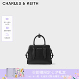 CHARLES&KEITH插带兔耳托特包手提斜挎包婚包包女包生日七夕礼物CK2-50781362 Black黑色 M