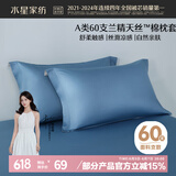 水星家纺枕套60支兰精天丝™棉凉感枕头套A类一对装枕头罩双人家用48x74cm
