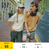 Gap男女装夏季纯棉字母logo短袖T恤宽松百搭上衣A00818 棕色 175/96A(L) 亚洲尺码