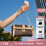 菲安妮（FION）波士顿包锁扣女士包包斜挎包时尚单肩包生日礼物