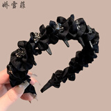 娇雪菲褶皱水晶发箍  2025新高颅顶前额压发捆外出百搭头箍