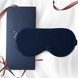 TA纯真丝眼罩桑蚕丝睡眠遮光透气男女情侣通用午睡觉情人节送礼藏青