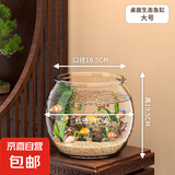 高清鱼缸 生态缸桌面溪流缸迷你金鱼缸小型水族箱养鱼龟缸PET 大号鱼缸【超清8K高透/摔不碎/久用不糊】