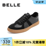百丽男鞋舒适牛皮休闲鞋商场同款复古夏季透气德训鞋52022CM0【预售】 黑色 41 (255mm)