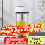 希乐玻璃杯双层玻璃水杯男士商务办公茶水分离杯便携泡茶杯子大容量