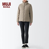 无印良品（MUJI）女式 便携式 立领羽绒夹克羽绒服外套冬季女装女款外衣 浅棕色 XL （165/92A）