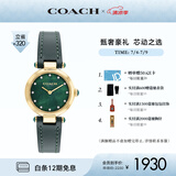 蔻驰（COACH）CARY系列人造水晶牛皮表带石英女表14503951小绿表 礼物/送礼