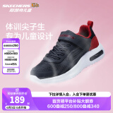 Skechers斯凯奇儿童运动鞋春秋女童魔术贴休闲鞋中大童轻质跑步鞋303601L 403723L炭灰色/红色/CCRD 34