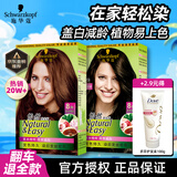 施华蔻 怡然植物盖白染发剂遮白发纯无氨温和配方染发霜染发膏男女通用 麦芽浅棕