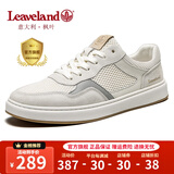 枫叶（leaveland）意大利男鞋2025夏季新品网面透气男士休闲板鞋百搭软底小白鞋子男 白色（皮鞋码） 41