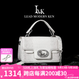LMK真皮包包女2025新款单肩包女士斜挎轻奢手提小方包520送女生礼物 喜马拉雅白 送老婆女朋友妈妈情人节生日礼物