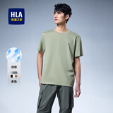 海澜之家（HLA）t恤男简约基础款夏新品圆领短袖T恤凉感打底衣休闲纯色百搭衣服男 浅绿T5(凉感抗菌防螨) L /175/92A