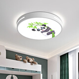 和美居儿童灯创意主灯男女孩卧室灯北欧LED吸顶灯圆形简约卡通2025房间 白色国宝熊猫30CM 18W 三色变光