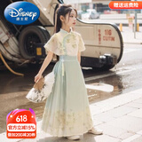 迪士尼童装汉服女童夏装套装儿童马面裙一片式唐装中国风女大童裙子春秋 817马面裙套装【夏款】 160 尺码13~14岁【150-160cm】cm