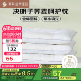 罗莱家纺 枕头枕芯脊椎枕 100%全棉决明子荞麦花草护颈枕 46*72