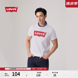 Levi's李维斯情侣美式宽松印花时尚简约舒适潮流纯棉圆领短袖T恤 白色 002A0-0000 L
