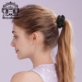 Royal sasa皇家莎莎发圈韩版手工头饰发绳亮丝头花不伤发简约基础款发饰品 闪耀黑BL