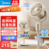 美的（Midea）空气循环扇电风扇家用风扇立式落地扇遥控定时换气扇轻音节能电扇 【双重抗菌】25年新品GAI24FC 可定时