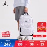 NIKE JORDAN 耐克AJ双肩背包大学生电脑包男女大容量书包 白色/白色/黑色 8/20(49x30x17cm)