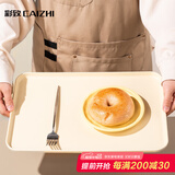 彩致（CAIZHI）长方形托盘茶盘家用果盘早餐盘收纳盘客厅零食盘大号米黄色CZ6754
