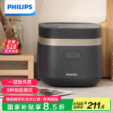 飞利浦（PHILIPS）【25分钟快速饭】多功能1.8L迷你电饭煲隐藏式触控顶屏 24小时智能预约电饭锅HD3072/90深灰金