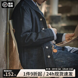 马登工装 新复古回潮水洗丹宁夹克阿美咔叽养牛猎装牛仔翻领外套男春 牛仔蓝 L