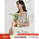 茵曼（INMAN）法式碎花高级感2025夏女新款休闲中长吊带连衣裙子 月蓝连衣裙-18424791 S