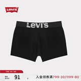 Levi's【商场同款】李维斯男士时尚经典LOGO织花黑色平角单条装 黑色 XL