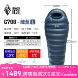 黑冰（BLACKICE）24新款【G系列木乃伊式鹅绒羽绒睡袋】露营保暖抗寒成人羽绒睡袋 藏蓝 G700 L码(新标准)