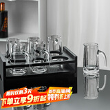 青苹果白酒杯二两杯刻度分酒器玻璃酒壶6件套商超同款家用饭店用