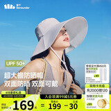 蕉下（beneunder）遮阳帽子女双面倍护渔夫帽防晒帽大檐防紫外线AL500灰