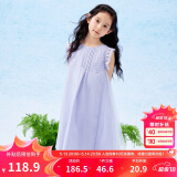 巴拉巴拉女童无袖连衣裙2024夏季网纱拼接甜美全棉蕾丝裙子潮208224111037