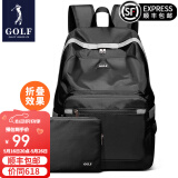 高尔夫（GOLF）可折叠双肩包防泼水男女大容量14英寸学生电脑书包便携户外背包男 黑色/款式2