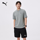 彪马（PUMA）商务黑色运动短袖T恤POLO衫男女夏季翻领上衣 690644 灰色-03 L (180/100A)