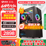 硕扬酷睿14代i5 14400F/RTX3060/RX6750GRE 10G独显设计师电竞游戏台式机组装电脑主机全套DIY组装整机 配置二：酷睿14代i5丨A380 6G独显 标配