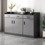 亿家木轻奢餐边柜碗柜客厅靠墙收纳柜多功能储物柜现代简约茶水柜酒柜 【品质升级】三门三抽120CM 自行组装