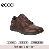 爱步（ECCO）休闲皮鞋男 牛皮运动鞋缓震健步鞋 欧文511734 55738棕色 44