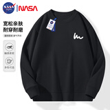 NASA GISS卫衣男春秋季百搭圆领长袖T恤青少年情侣上衣外套 黑色 XL