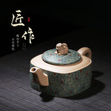 月壶茗清 宜兴紫砂壶名家纯全手工小容量泡茶壶原矿绞泥四方壶160cc 四方祥瑞